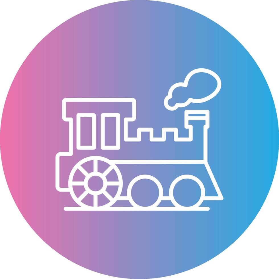 Steam Train Line Gradient Circle Icon vector