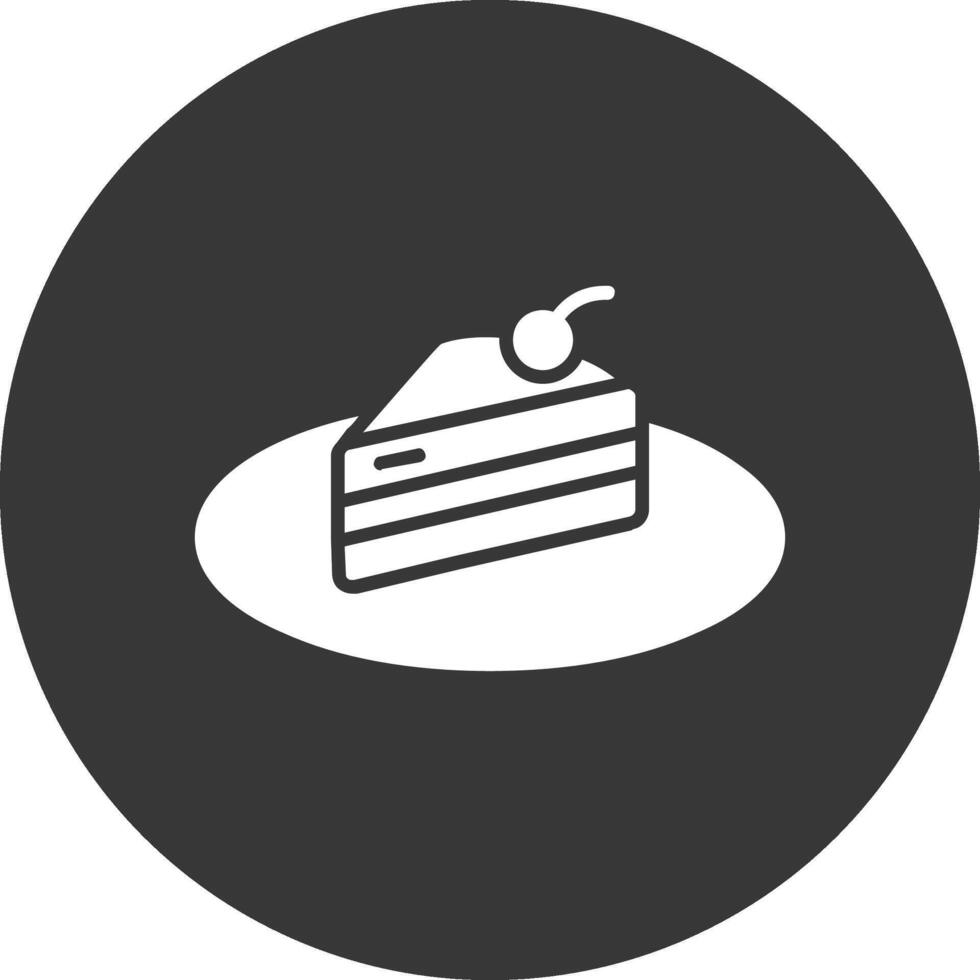 Piece Of Cake Glyph Inverted Icon vector