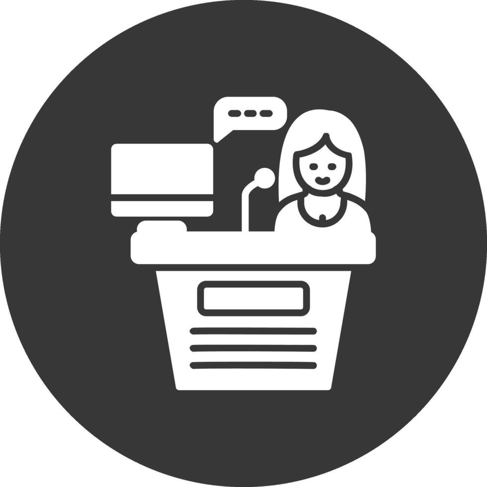 Management Glyph Inverted Icon vector