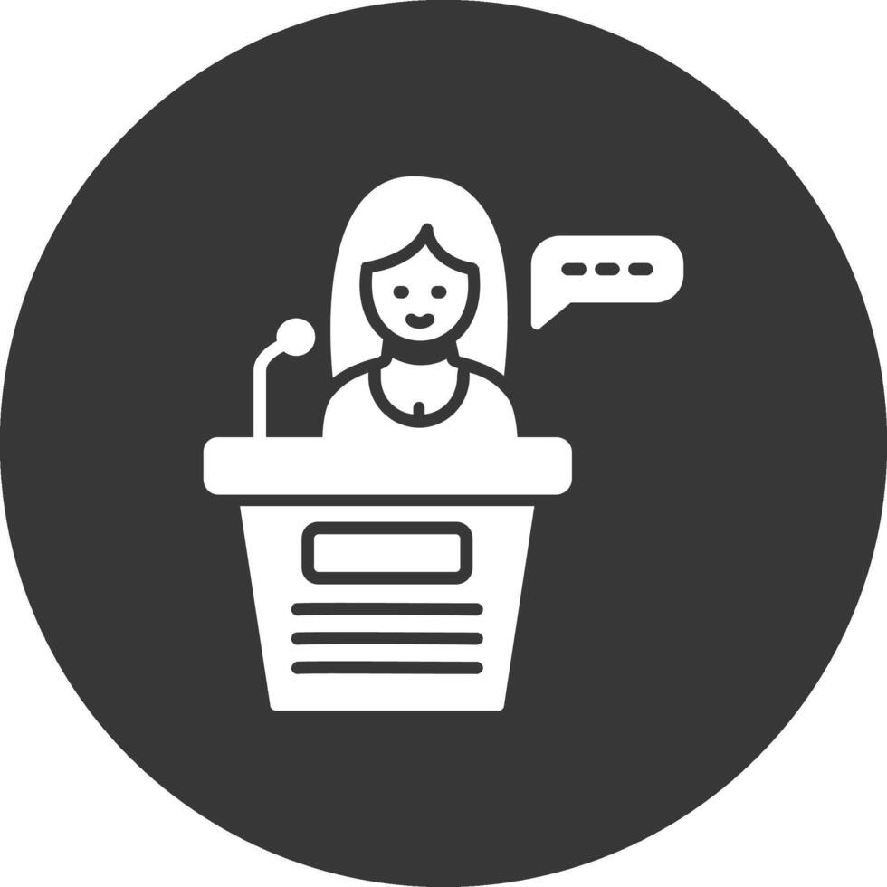 Podium Glyph Inverted Icon vector