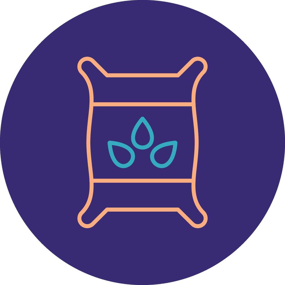 Seed Bag Line Two Color Circle Icon vector