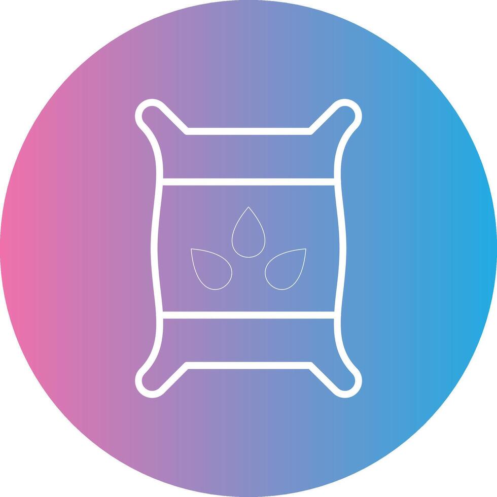 Seed Bag Line Gradient Circle Icon vector