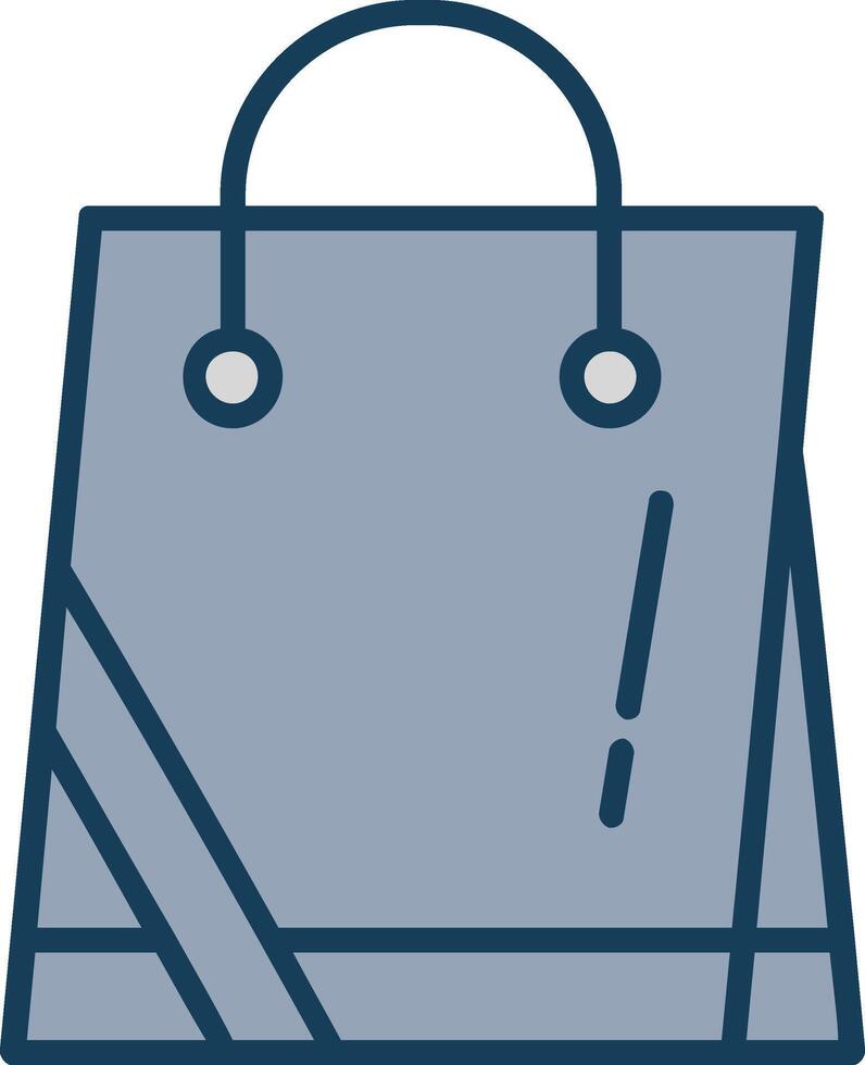 Shopping Bag Line Filled Grey Icon vector