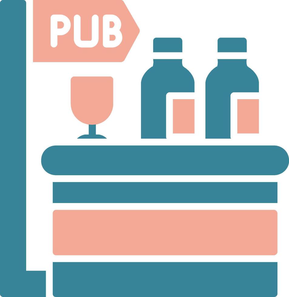 Pub Glyph Two Color Icon vector