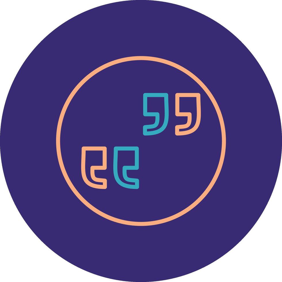 Quote Line Two Color Circle Icon vector