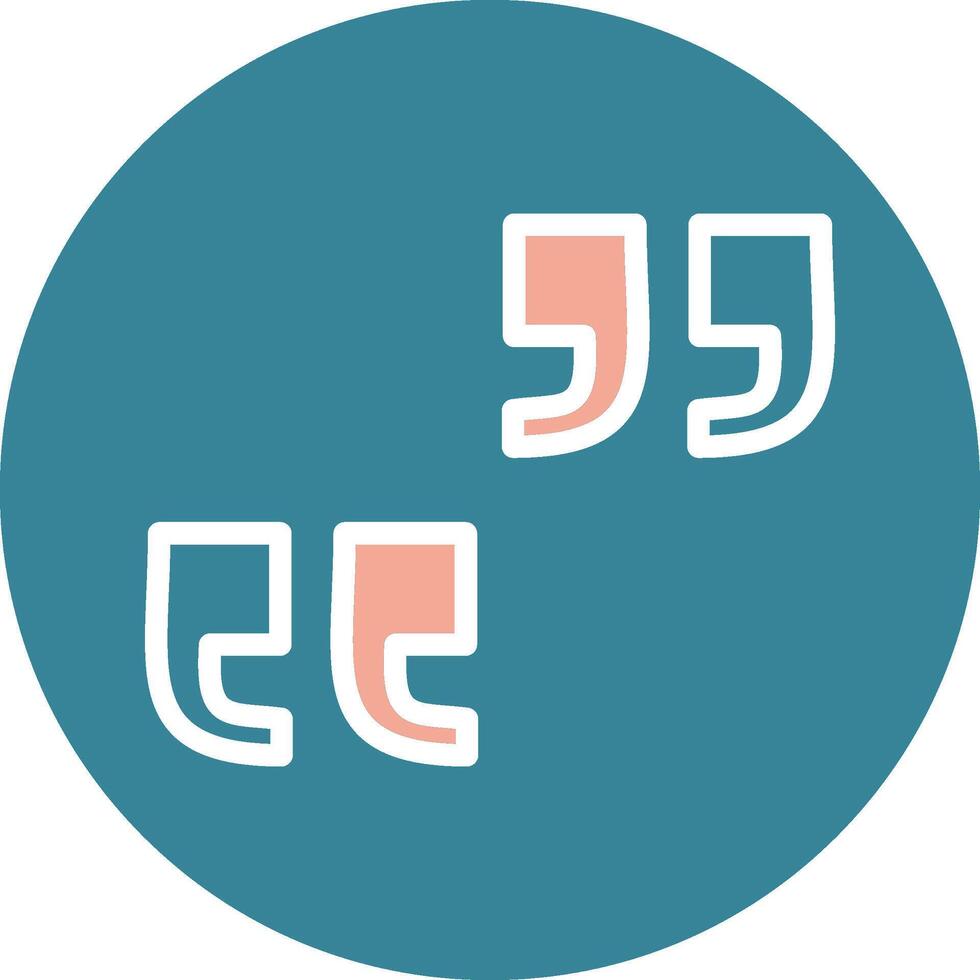 Quote Glyph Two Color Icon vector