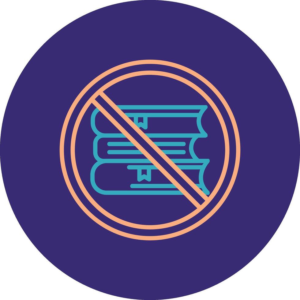 Prohibited Sign Line Two Color Circle Icon vector