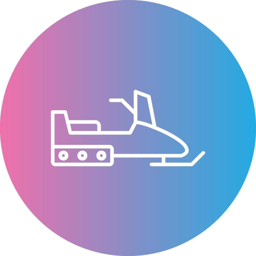 Snowmobile Line Gradient Circle Icon vector