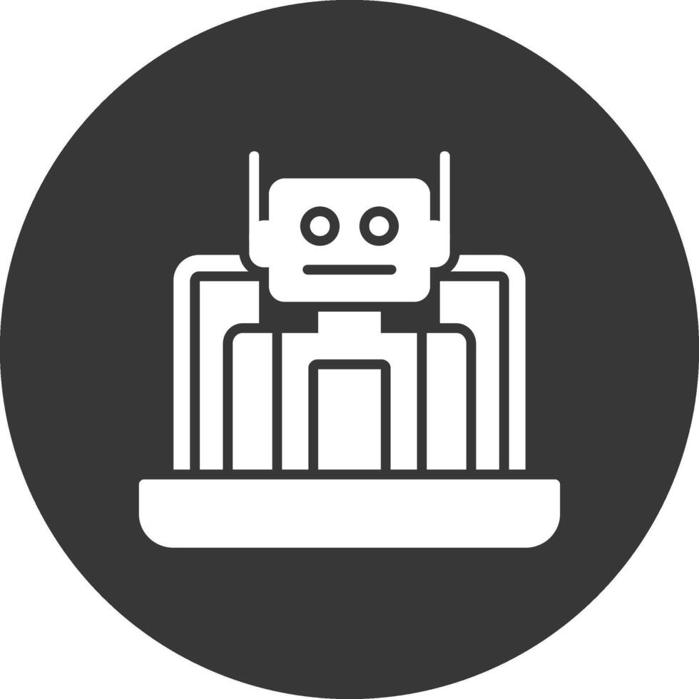 Robot Glyph Inverted Icon vector