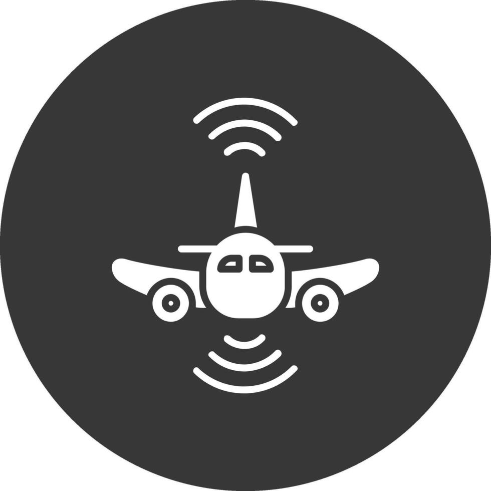 Aeroplane Glyph Inverted Icon vector