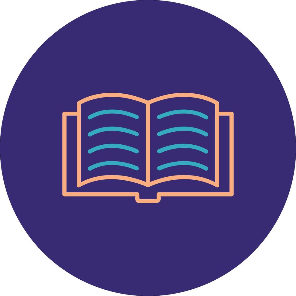 Open Book Line Two Color Circle Icon vector