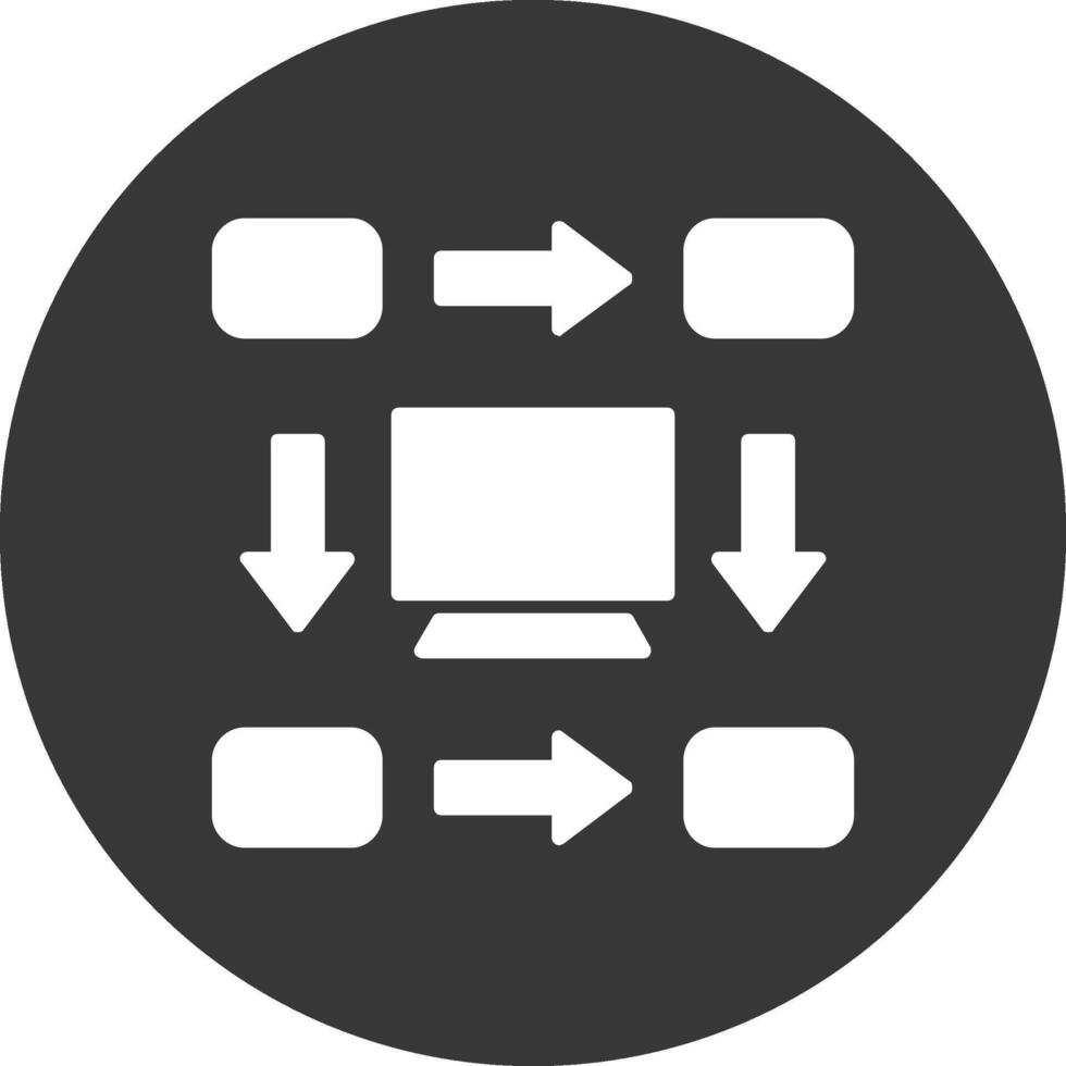 Workflow Glyph Inverted Icon vector
