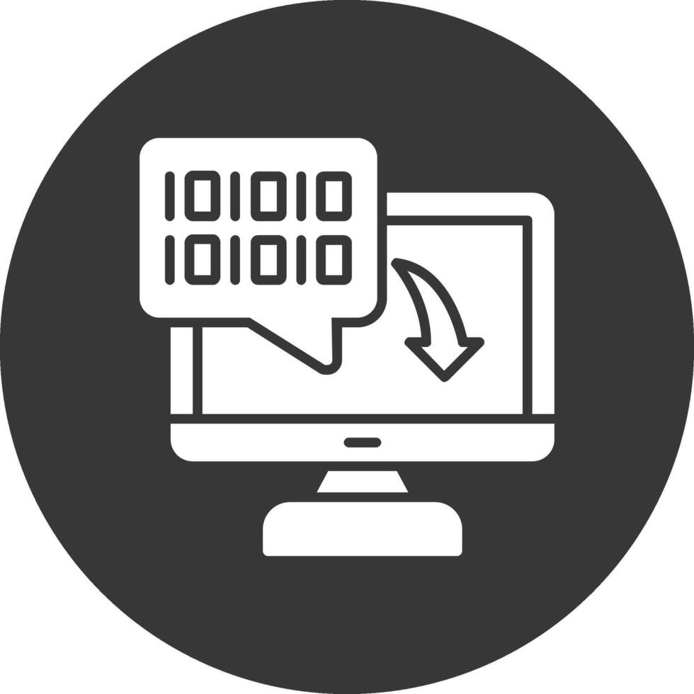 Binary Code Glyph Inverted Icon vector