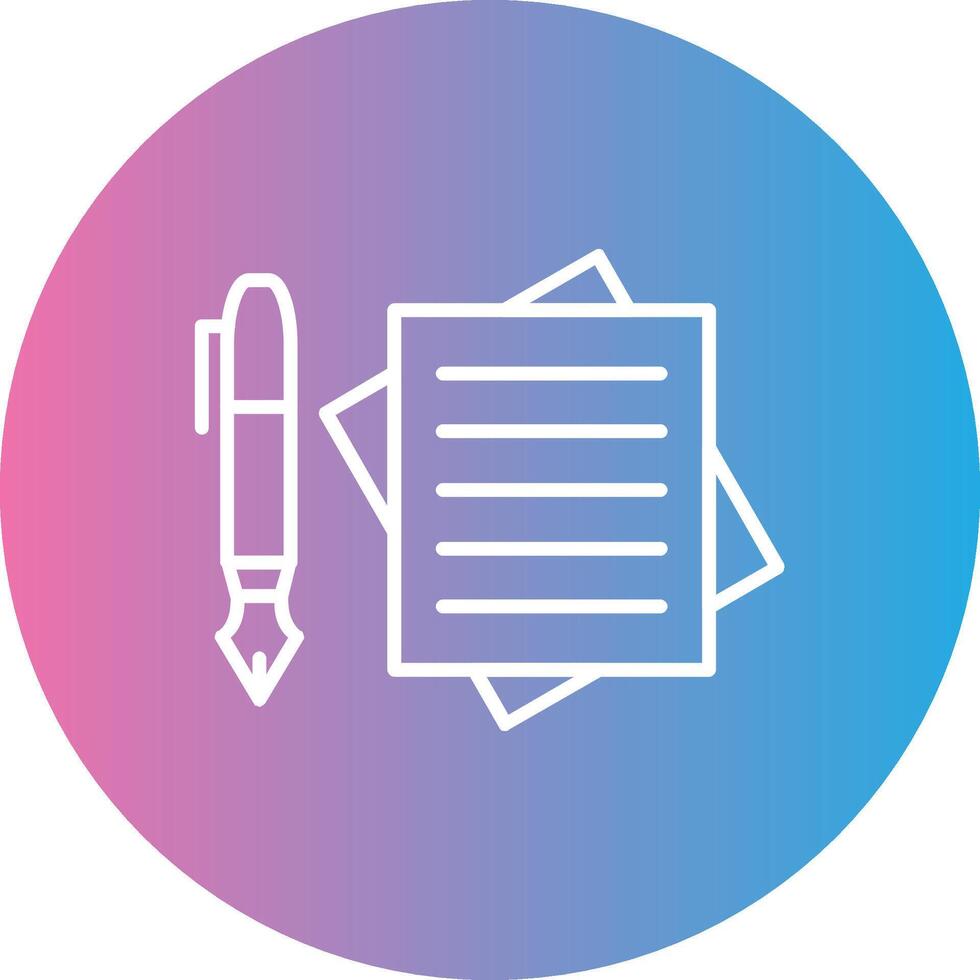 Notes Line Gradient Circle Icon vector