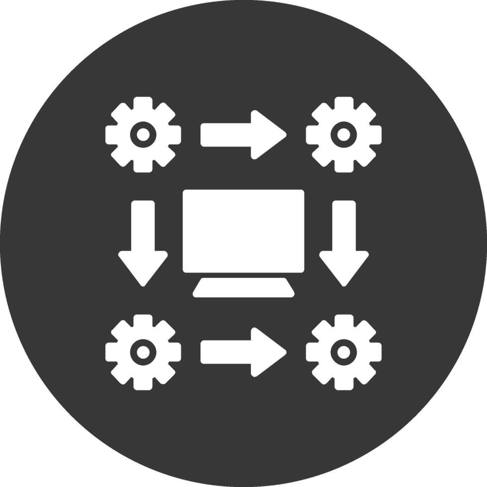 Workflow Glyph Inverted Icon vector
