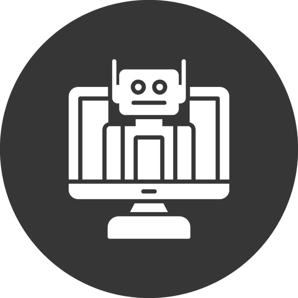 Bot Glyph Inverted Icon vector