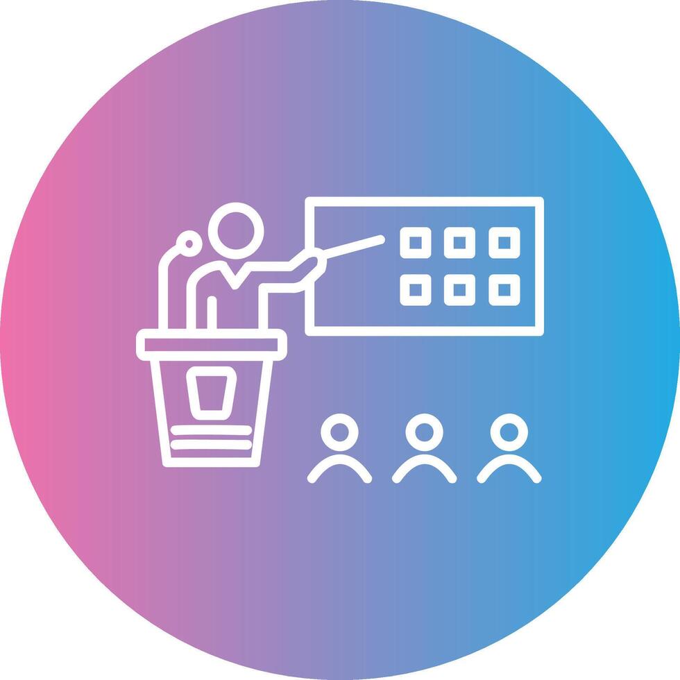 Agenda Line Gradient Circle Icon vector