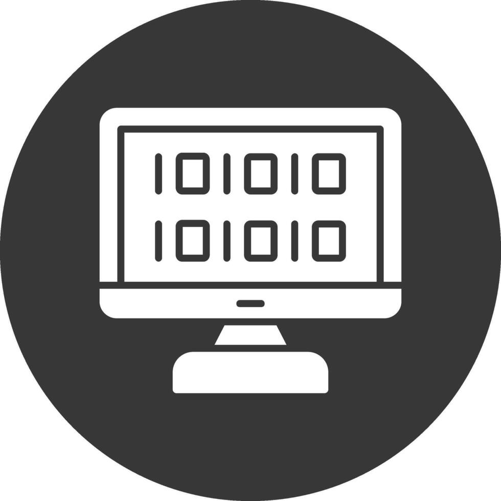 Algorithm Glyph Inverted Icon vector