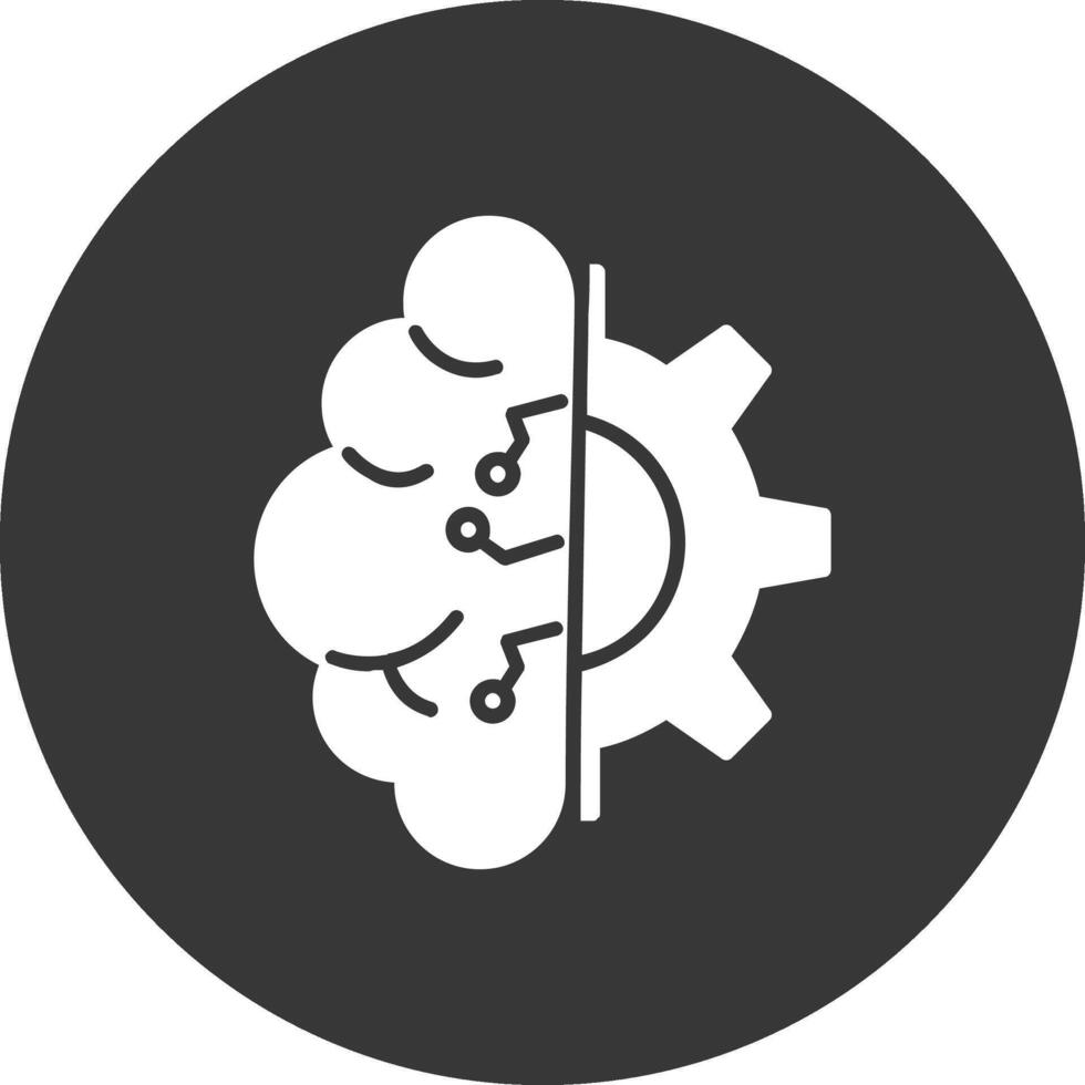 Artificial Intelligence Glyph Inverted Icon vector