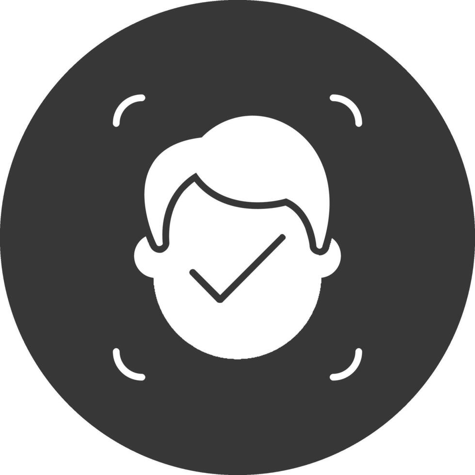 Facial Recognition Glyph Inverted Icon vector