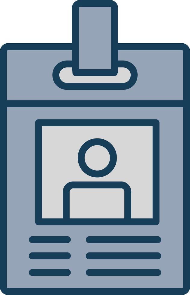 Identity Card Line Filled Grey Icon vector