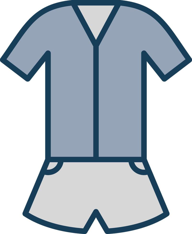 Jumpsuit Line Filled Grey Icon vector