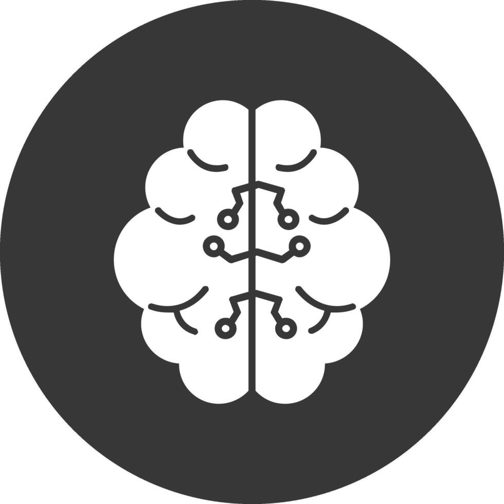 Artificial Intelligence Glyph Inverted Icon vector