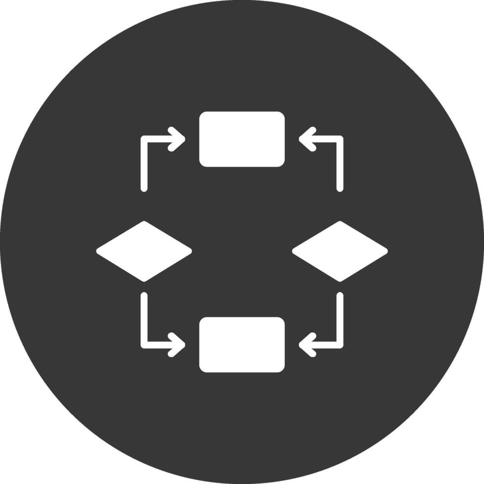 Algorithm Glyph Inverted Icon vector
