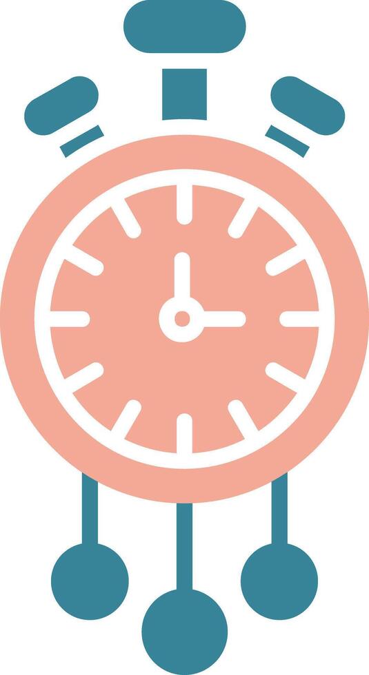 Clock Glyph Two Color Icon vector