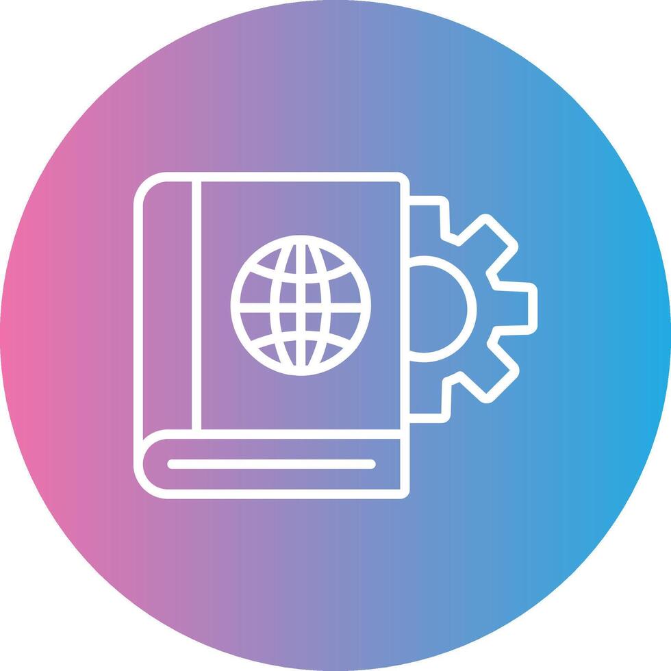 Educational Technology Line Gradient Circle Icon vector