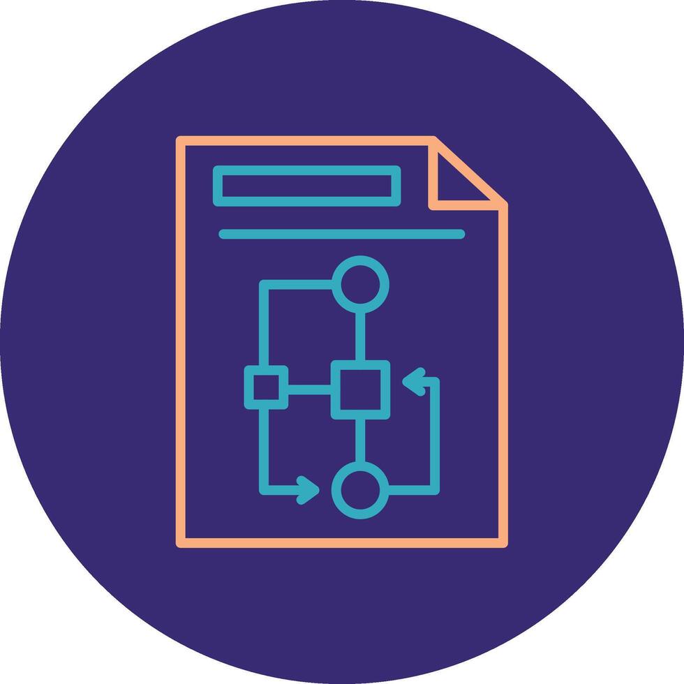 documento línea dos color circulo icono vector