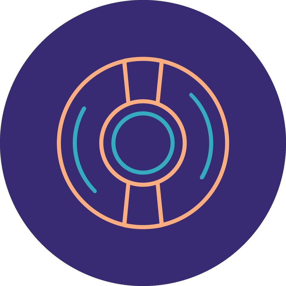 Cd Line Two Color Circle Icon vector