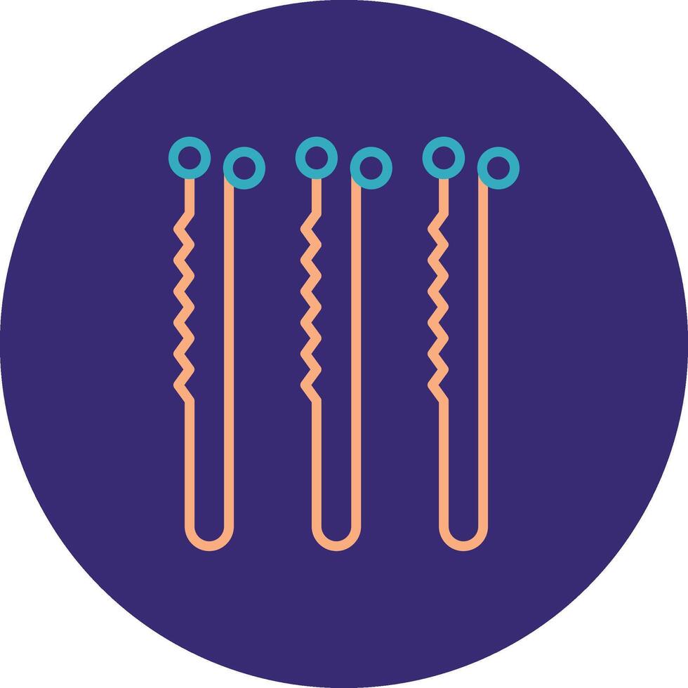 Bobby Pin Line Two Color Circle Icon vector