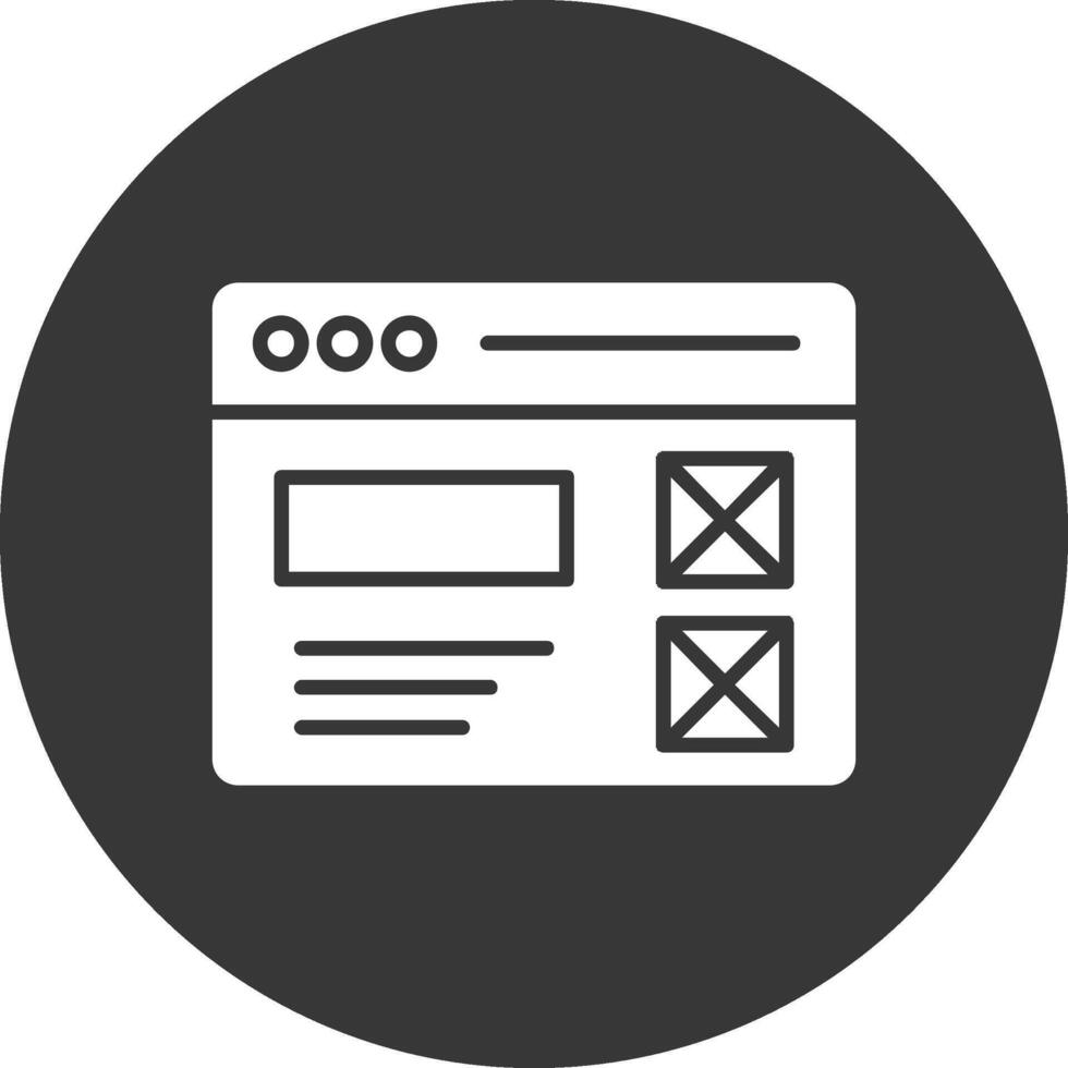 Wireframe Glyph Inverted Icon vector