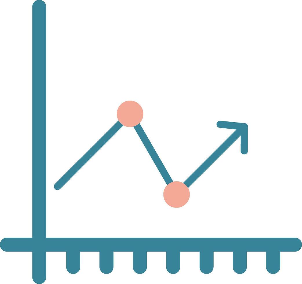 Arrow Chart Glyph Two Color Icon vector