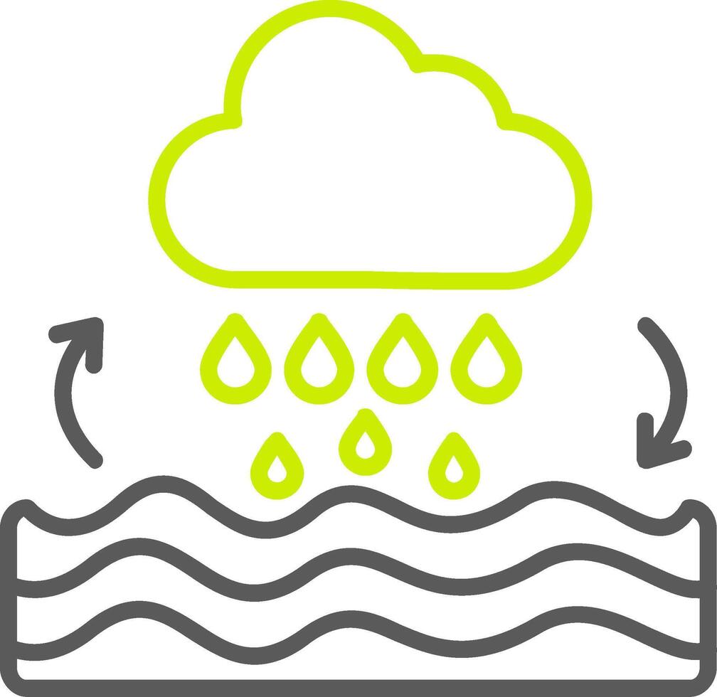 Water Cycle Line Two Color Icon vector