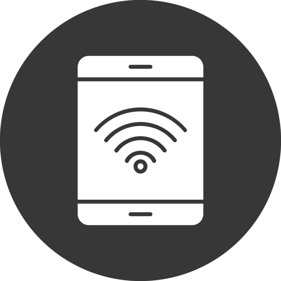 Wifi Signal Glyph Inverted Icon vector