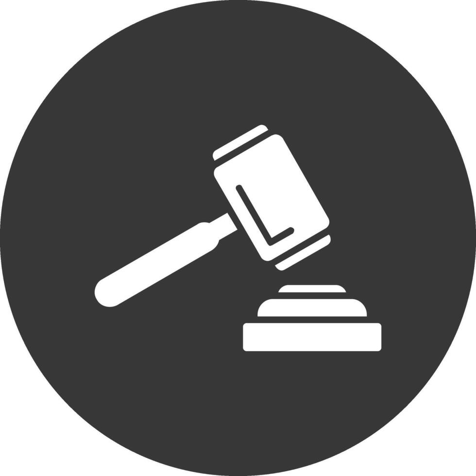 Auction Glyph Inverted Icon vector