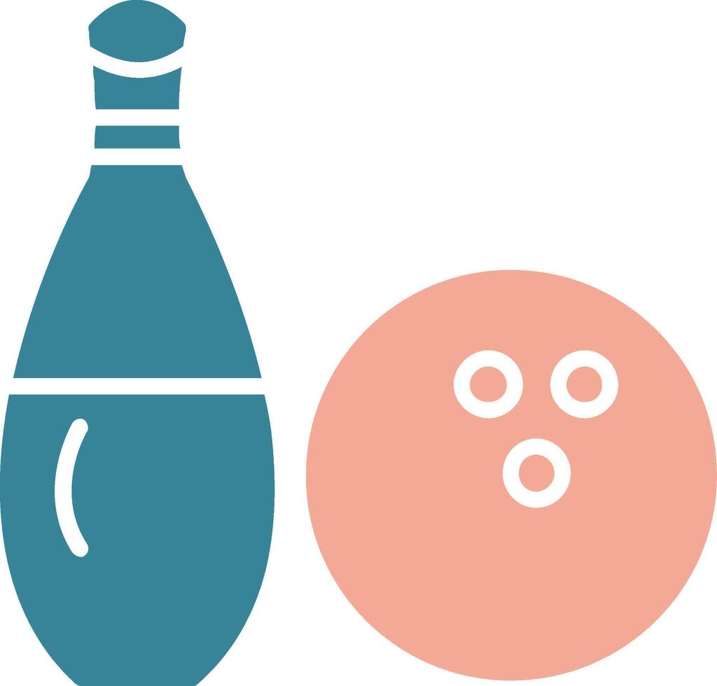 Bowling Glyph Two Color Icon vector