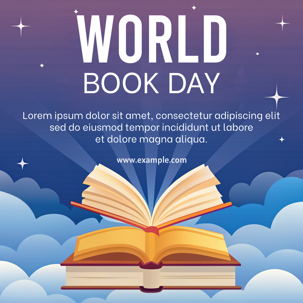 The poster is for World Book Day psd