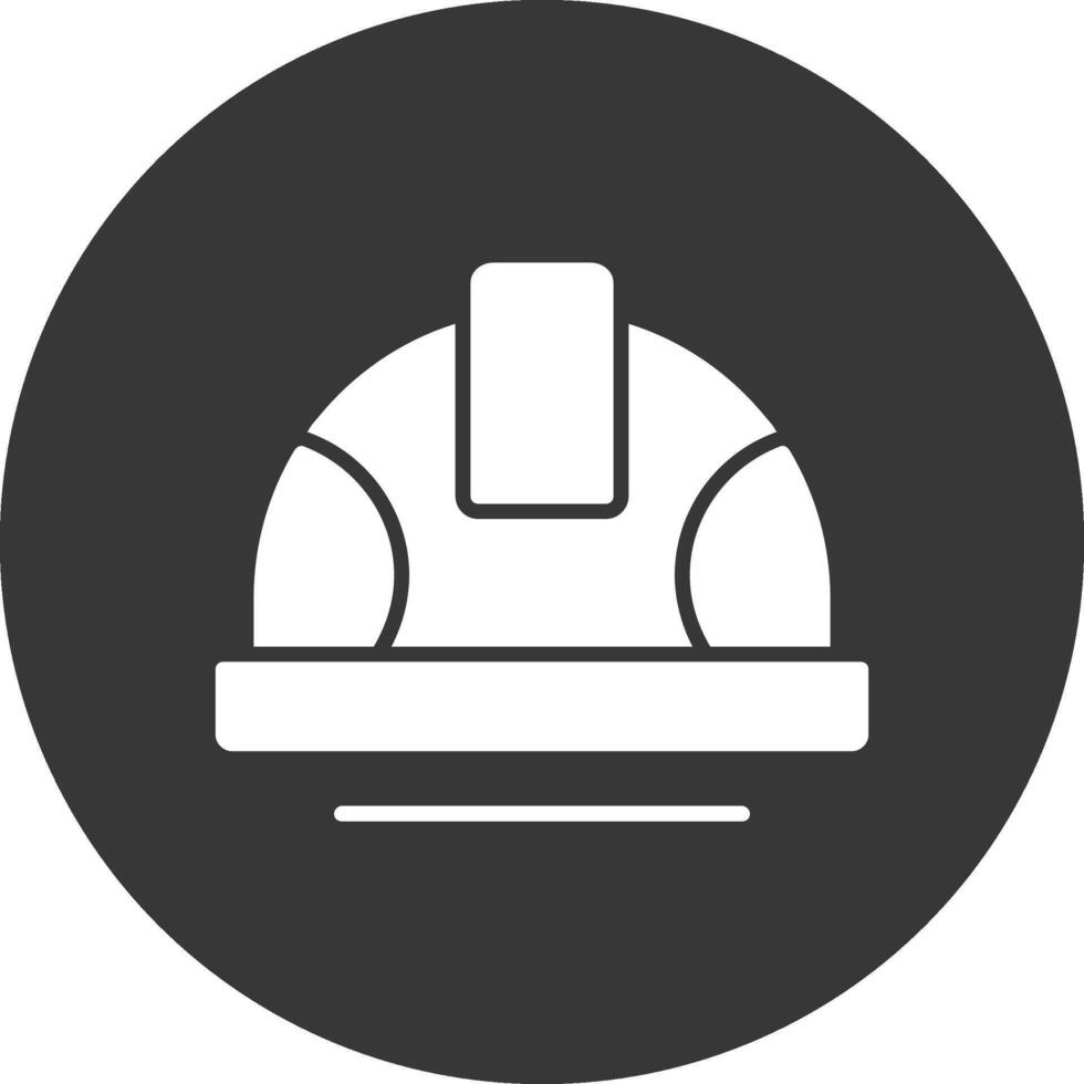 Helmet Glyph Inverted Icon vector