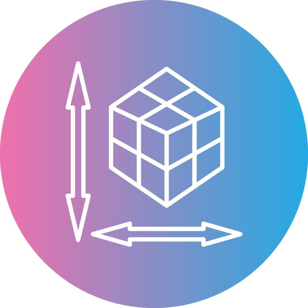 Rubik Line Gradient Circle Icon vector