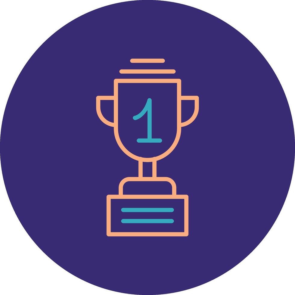 Trophy Line Two Color Circle Icon vector