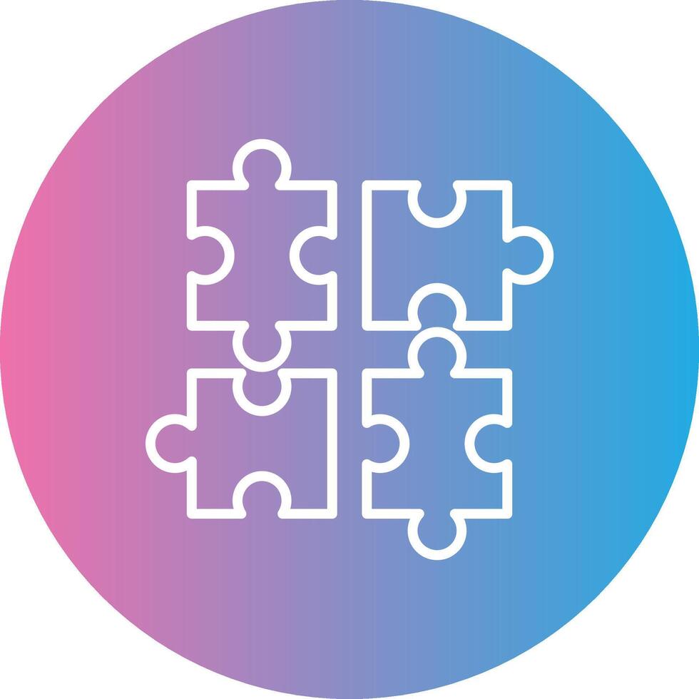 Jigsaw Line Gradient Circle Icon vector
