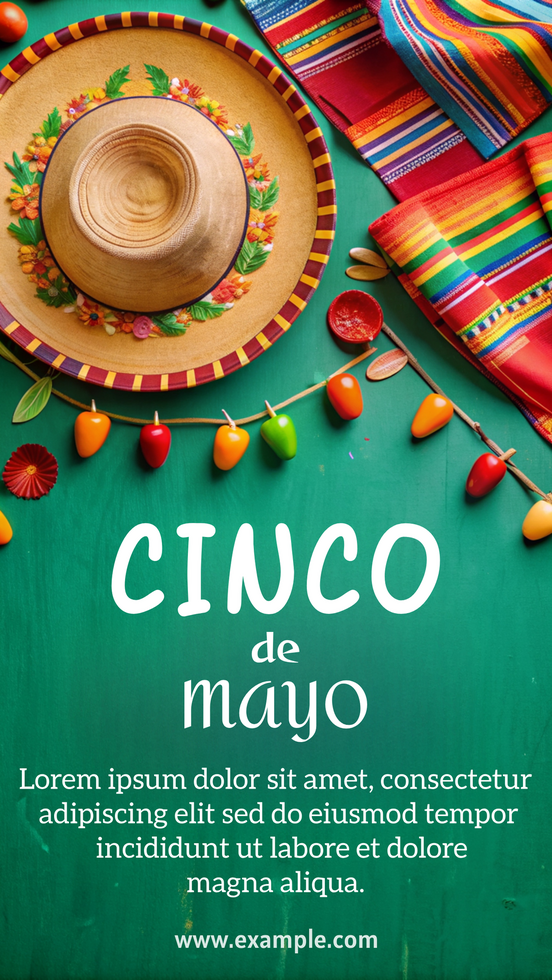 en grön bakgrund med en cinco de mayo tecken på den psd