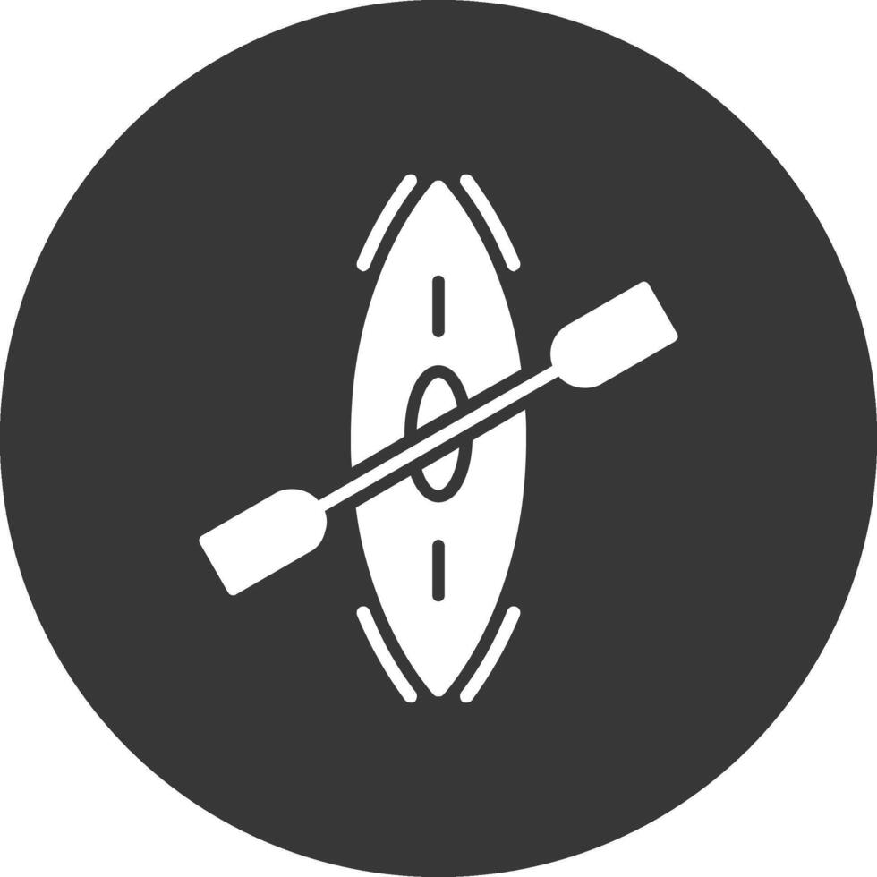 Kayak Glyph Inverted Icon vector