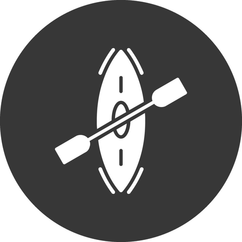 icono de glifo de kayak invertido vector