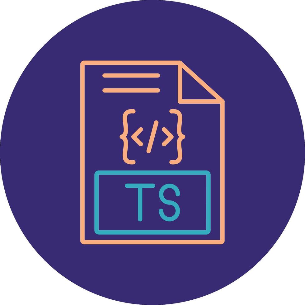 Ts Line Two Color Circle Icon vector