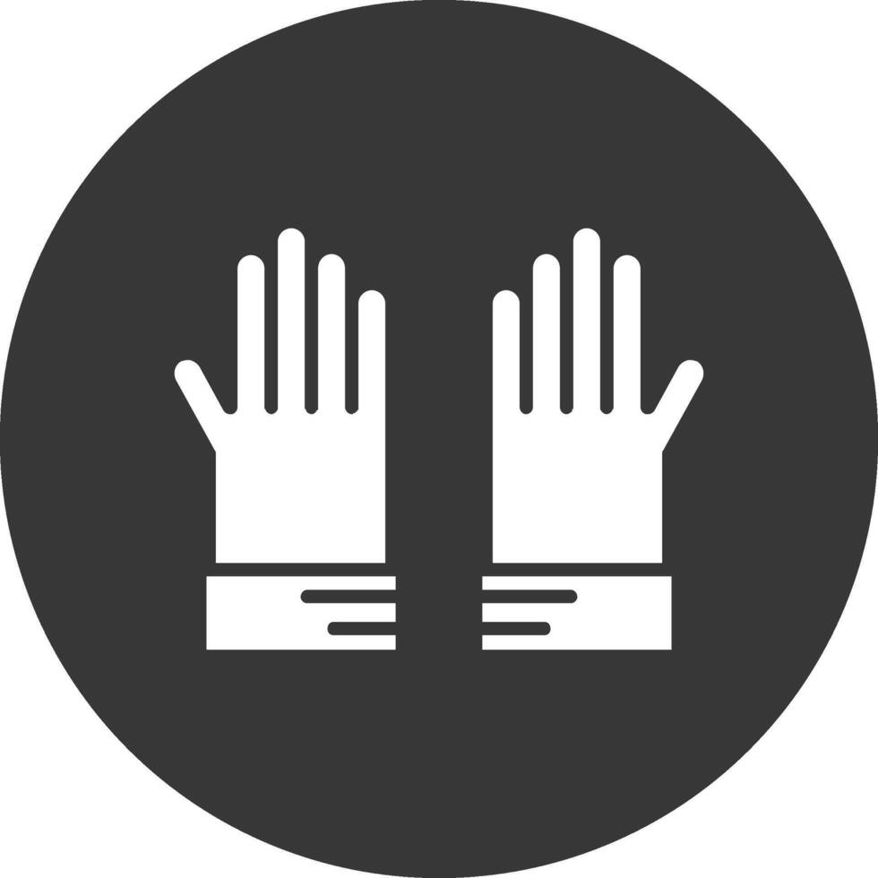 Glove Glyph Inverted Icon vector