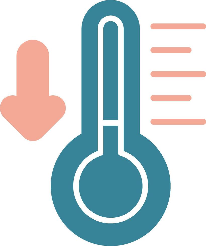 Thermometer Glyph Two Color Icon vector